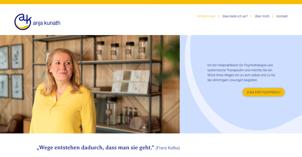Portfolio Webseite www.anja-kunath.de - Webdesign