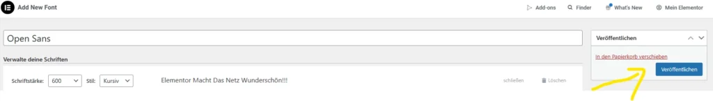 Google Schriften in Elementor speichern